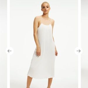 Good American Always Fits Plessé Slip Dress in Ivory